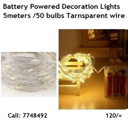 5mtrs (Battery Bokifathi warm white Fairy lights transparent cable 7748492