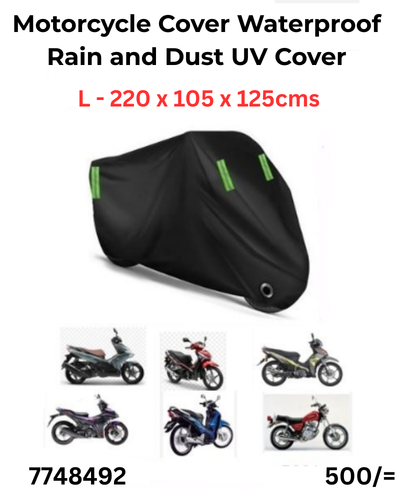 Motorcycle Cover Waterproof Protection Rain and Dust UV Cover (Large) 7748492