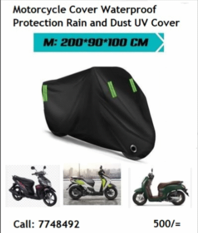 Motorcycle Cover Waterproof Protection Rain and Dust UV Cover (Medium)