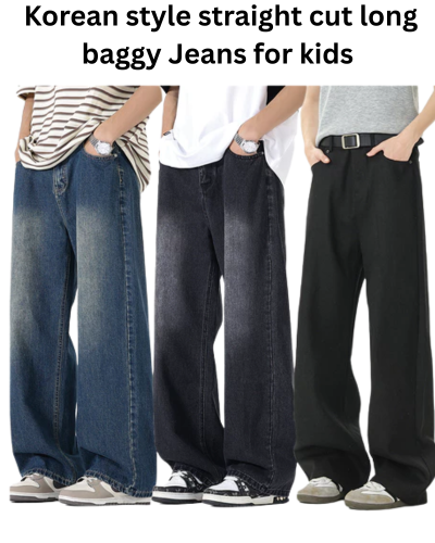 Pre-Order / Korean style straight cut long baggy Jeans