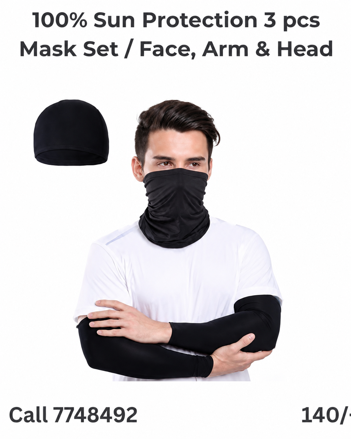 100% Sun Protection Face Mask set, Arm Sleeves Set Fishing Outdoor sports