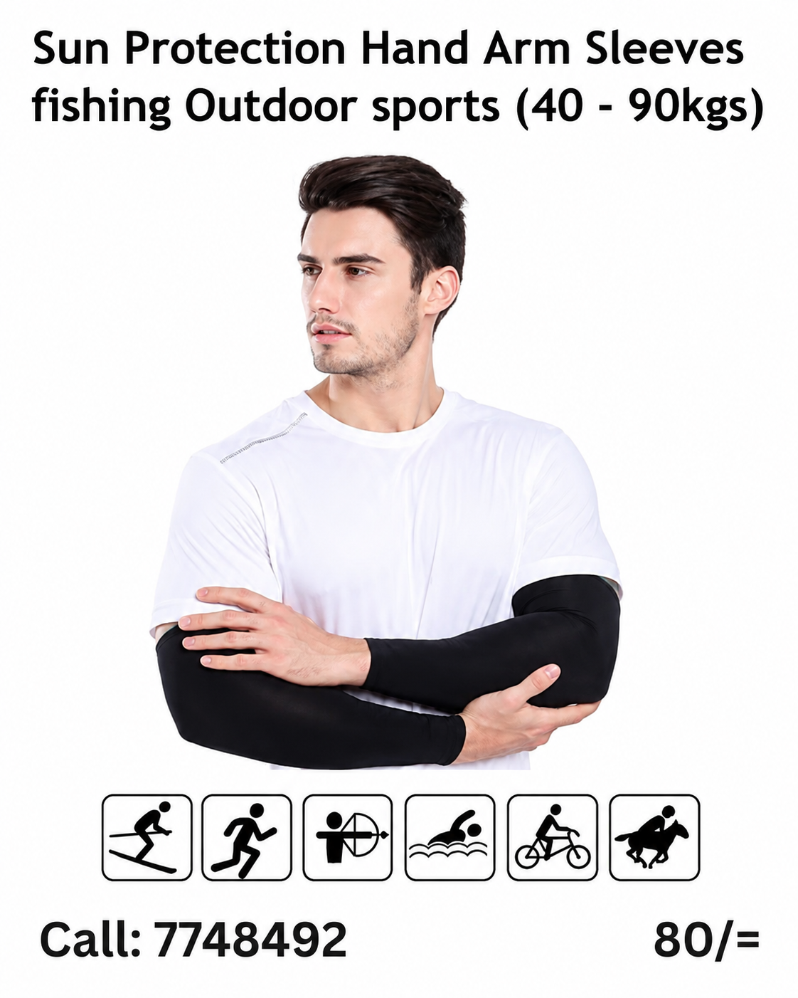 Sun Protection Hand Arm Sleeves fishing Outdoor sports (40 - 90kgs)